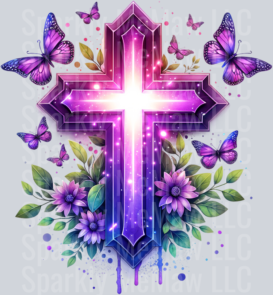 purple cross 2 Clip Art UV DTF Decal