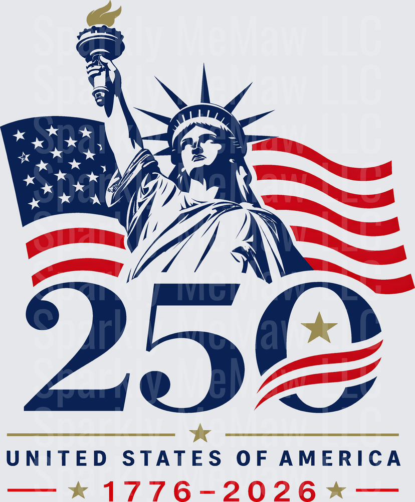 Statue of Liberty 250th Anniversary America 1776-2026 Patriotic Design UV DTF Decal