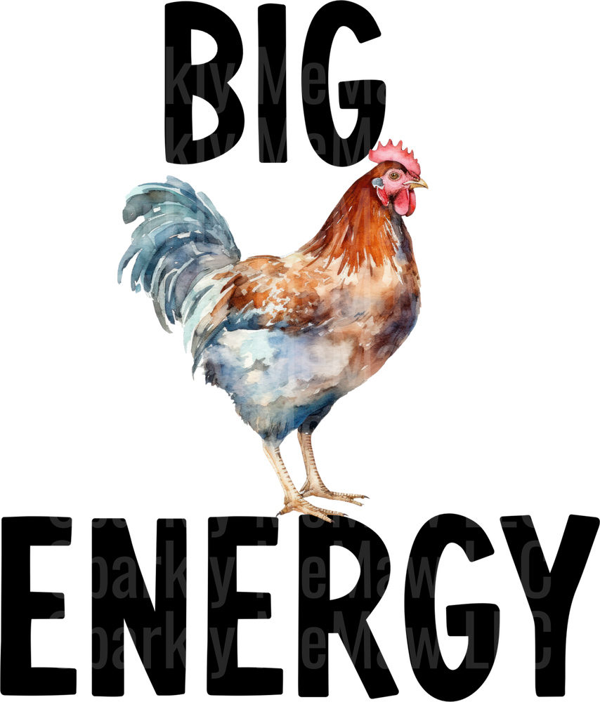 Big Energy Watercolor Rooster UV DTF Decal