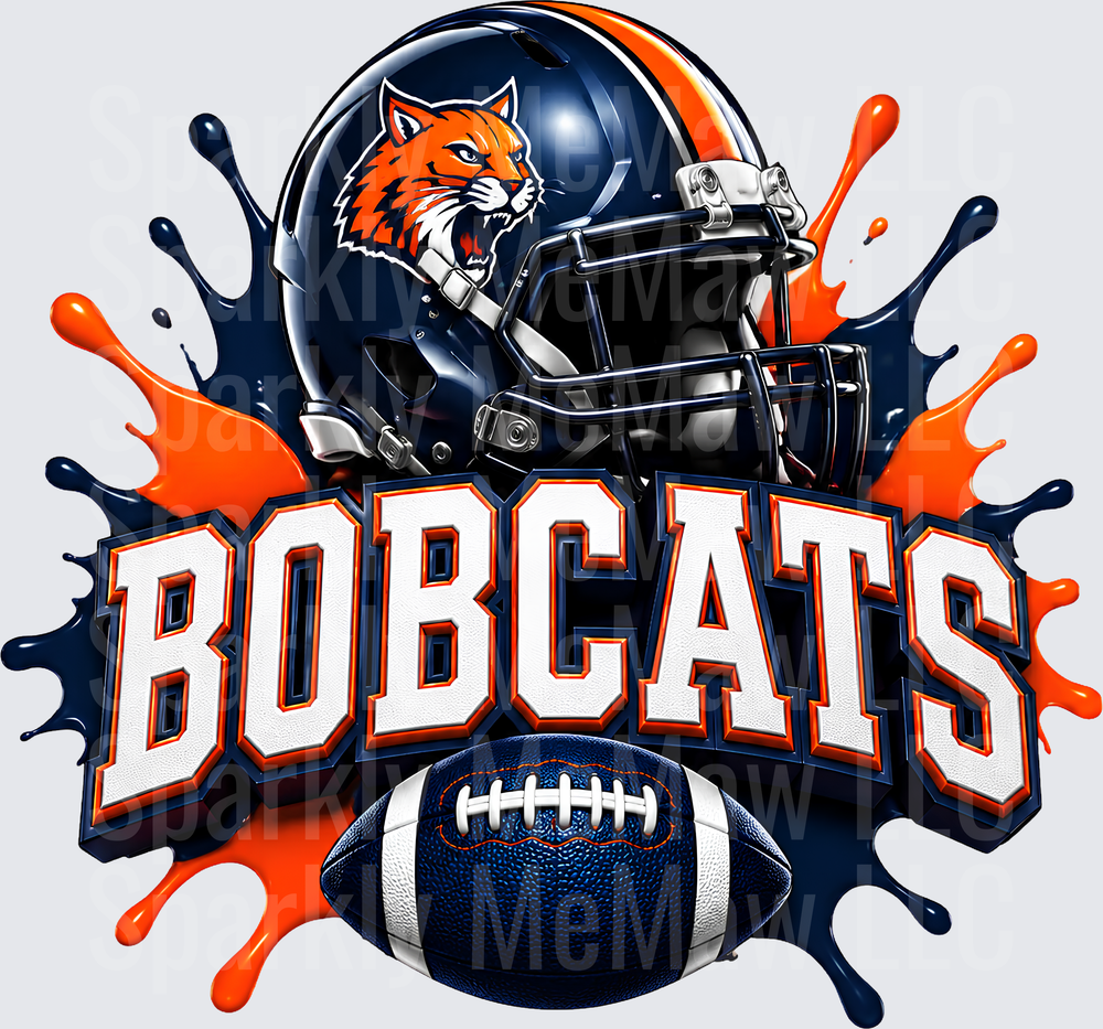Bobcats Football Helmet UV DTF Decal