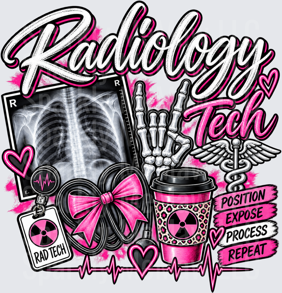Radiology Tech Rad Tech this is a UV DTF DECAL (HARD SMOOTH SURFACE)
