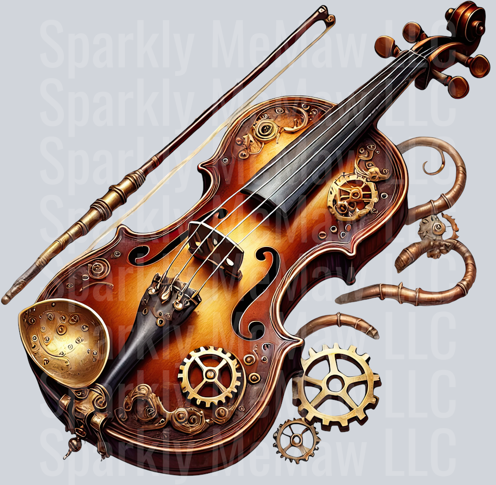 Musical Steampunk UV DTF Clip art Decal 23