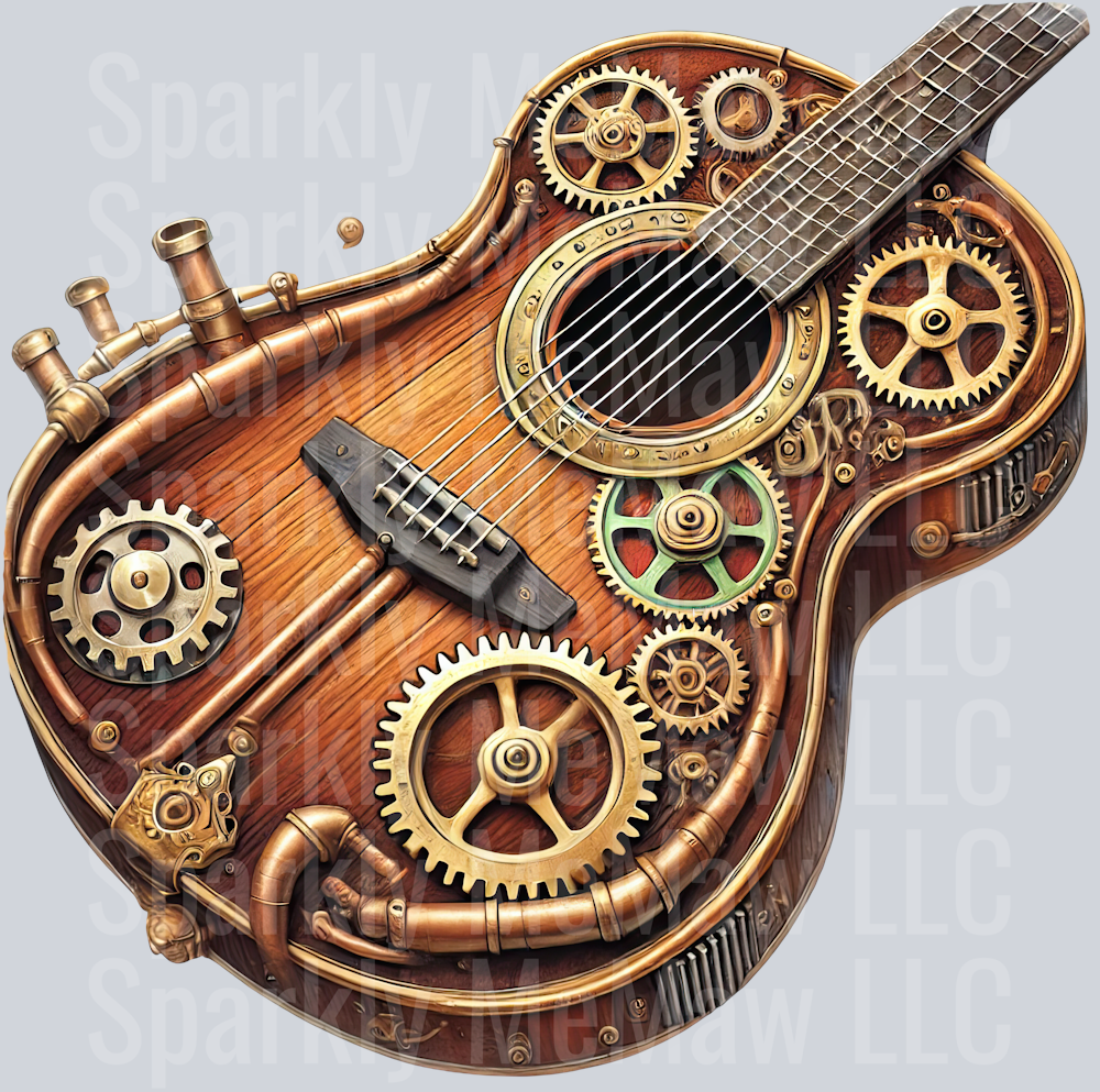 Musical Steampunk UV DTF Clip art Decal 32