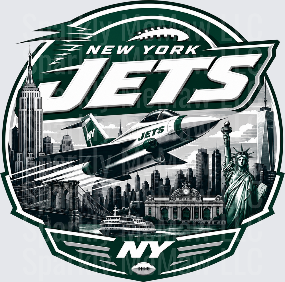 New York Jets NYC Skyline is a UV DTF Decal