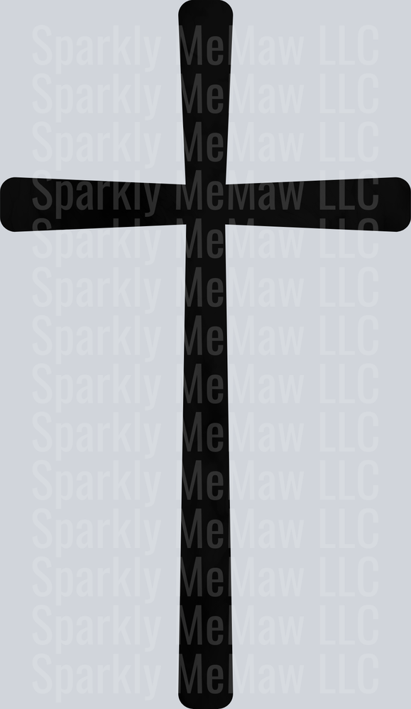Black Christian Cross UV DTF Decal