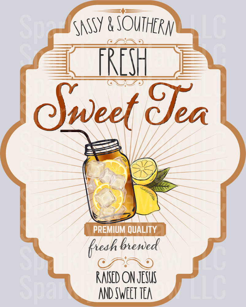 Sweet Tea Label-02 UV DTF Decal
