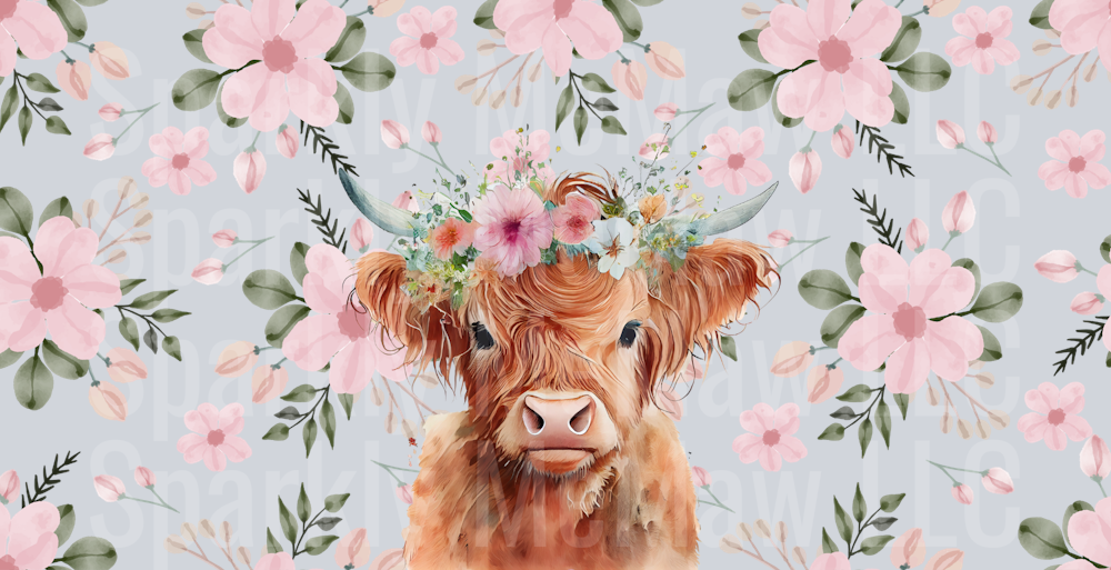 Highland Cow 3 UV DTF 16 oz Wrap