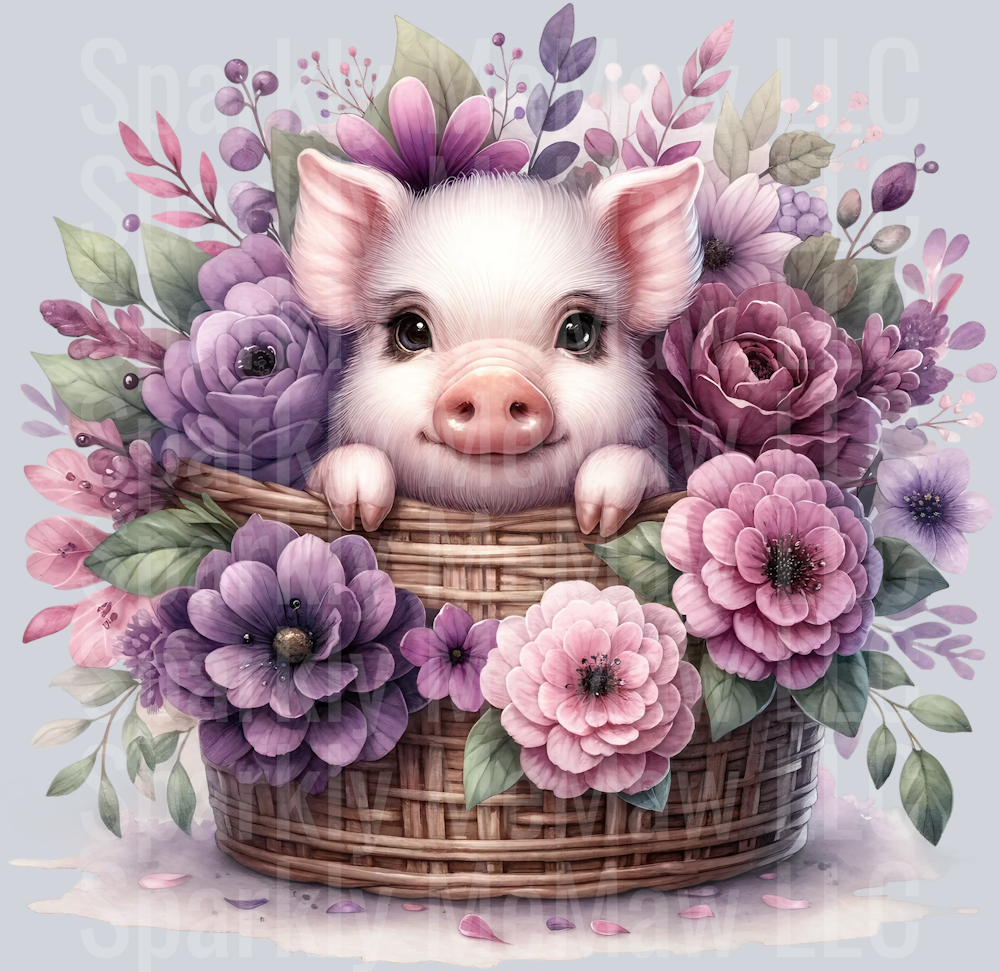 Pig 7 Clip Art UV DTF Decal