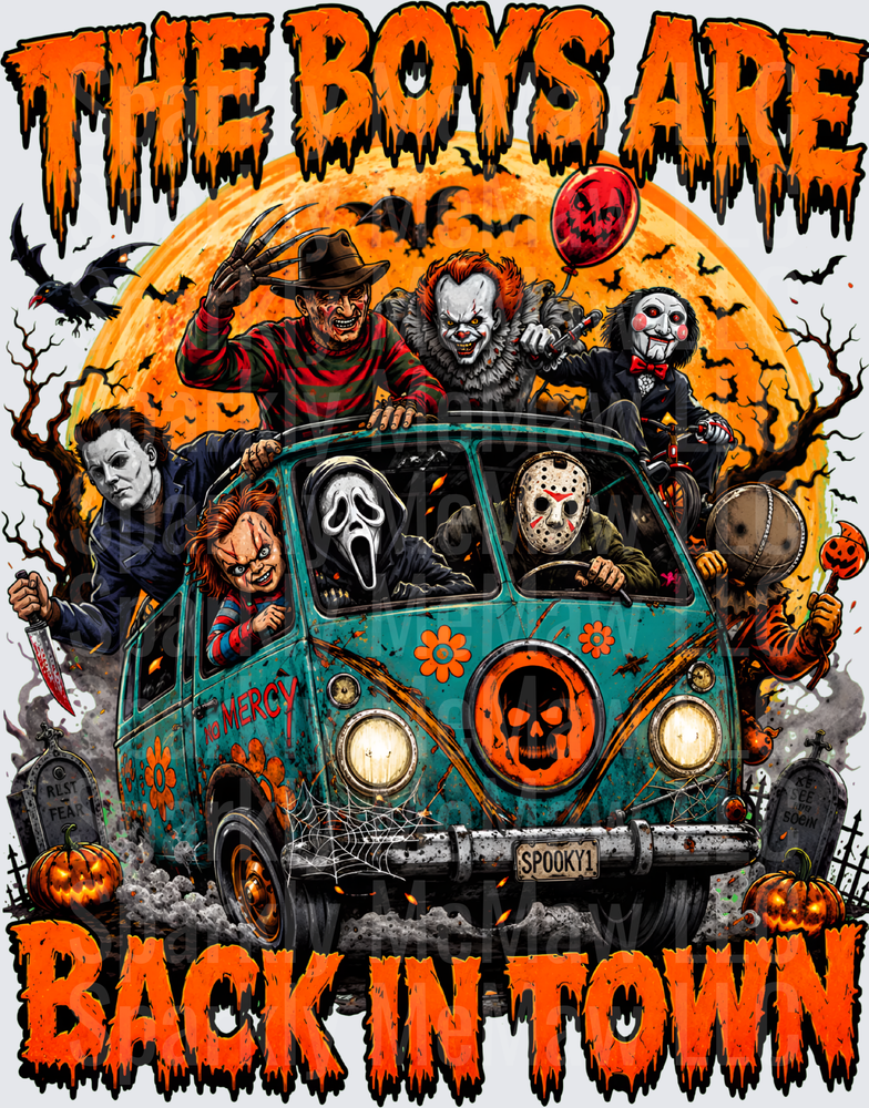 The Boys Are Back In Town Horror Icons Van Halloween The Boys Are Back In Town UV DTF Decal