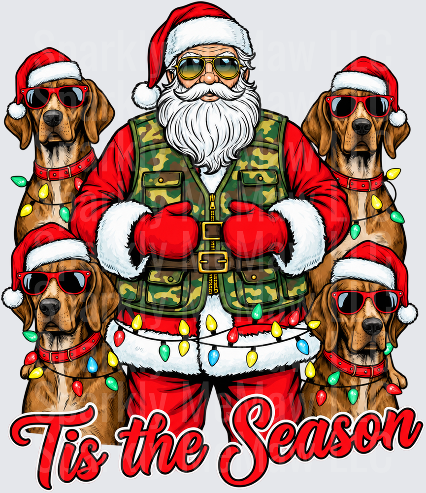 Cool Santa Vizsla Dogs Christmas UV Decal Decal