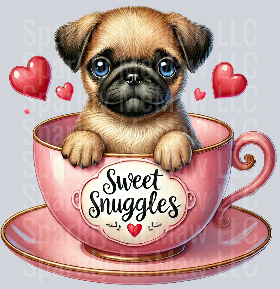 Valentines Cup Puppy 5 UV DTF Decal