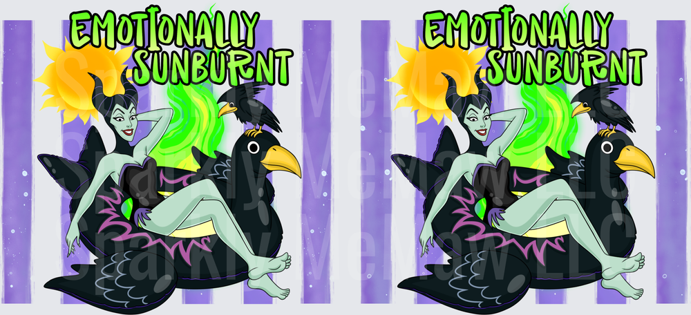 Maleficent Emotionally Sunburnt Pool Float This is a UV DTF 16 OZ Wrap