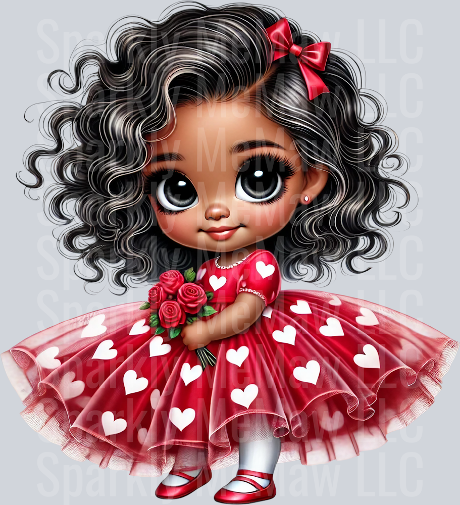 valentine girl 5 Clip Art UV DTF Decal