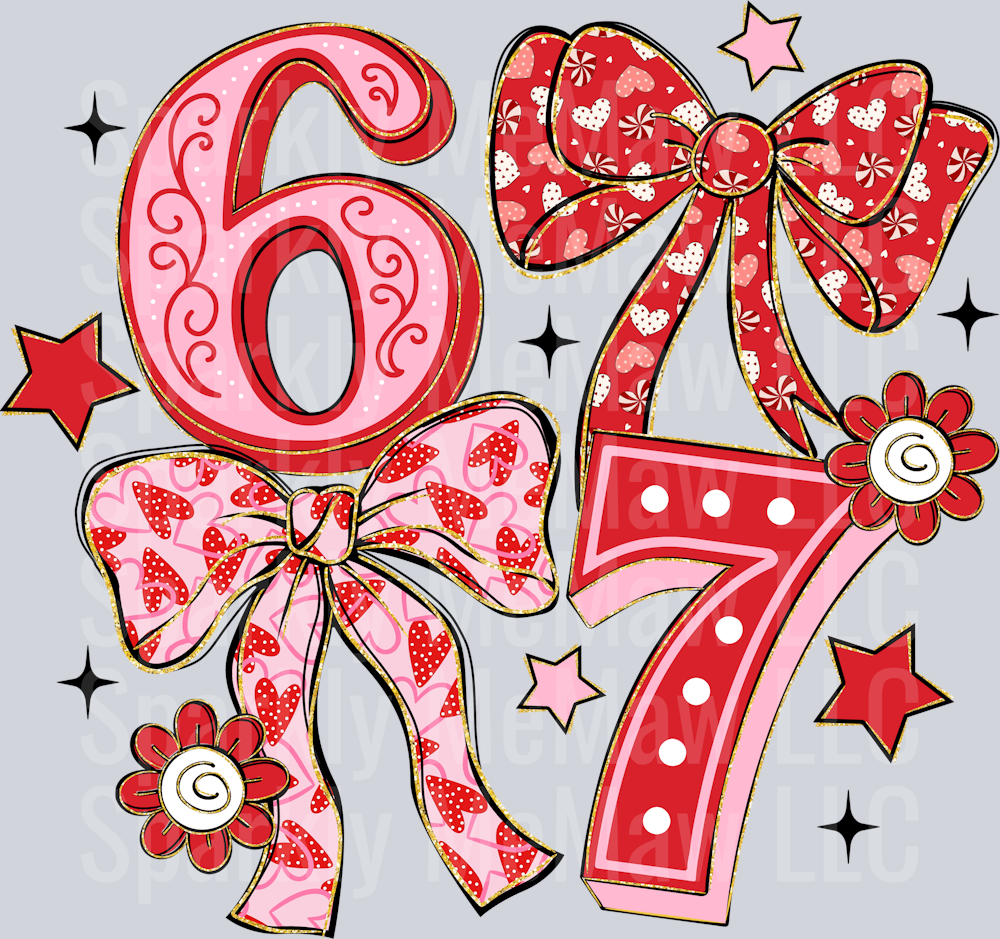 67 Valentine Coquette uv dtf decal