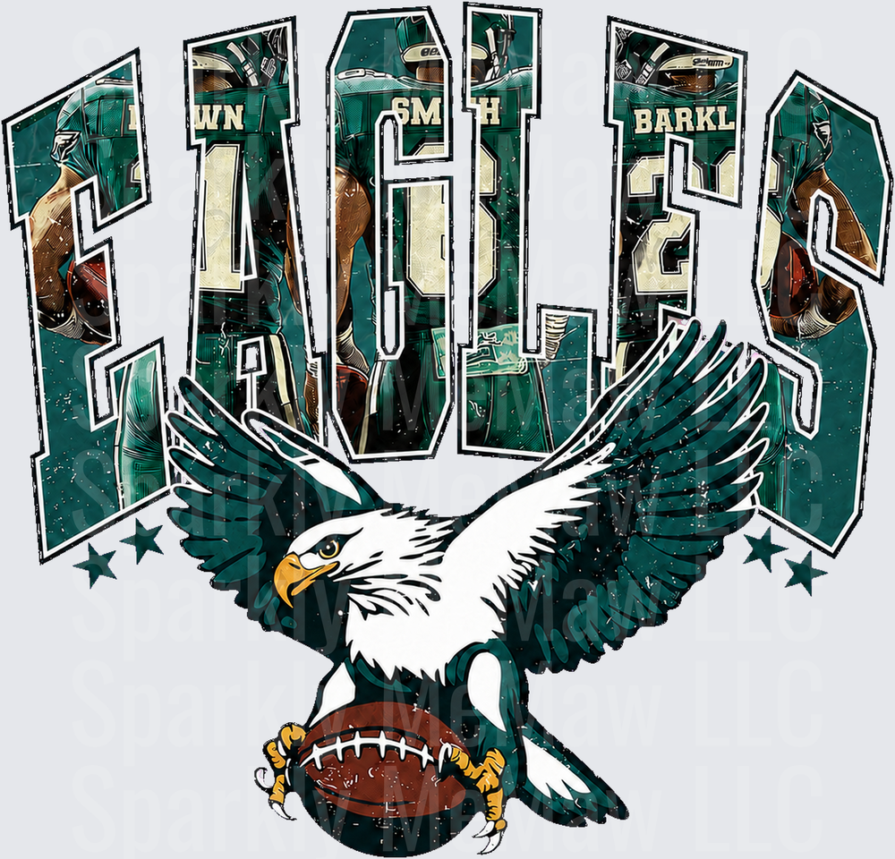 Philadelphia Eagles Bold Letter Mascot UV Decal Decal