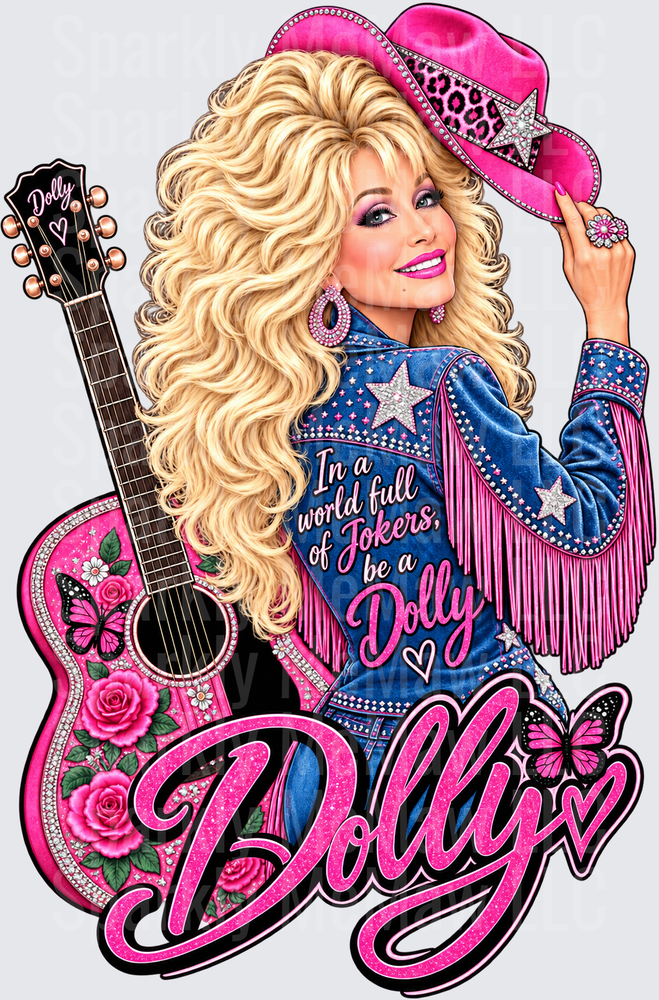 Dolly Parton Pink Cowgirl UV DTF Decal