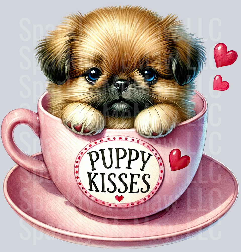 Valentines Cup Puppy UV DTF Decal 53