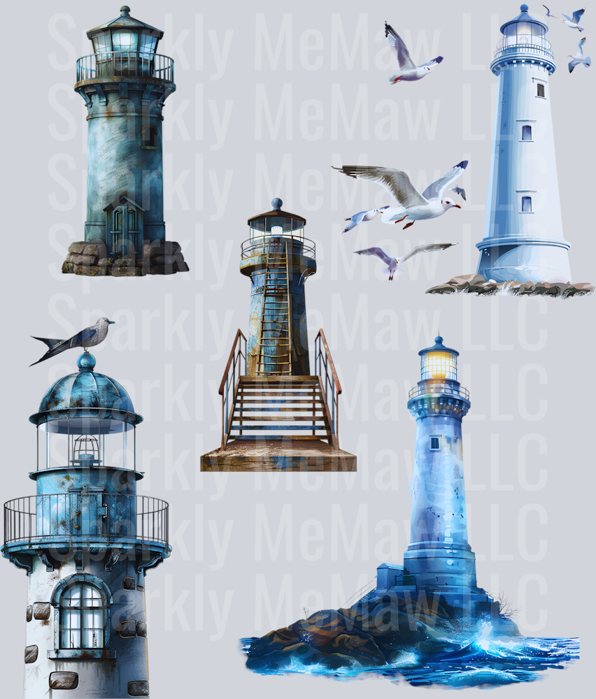 Lighthouse UV DTF Decal Sheet