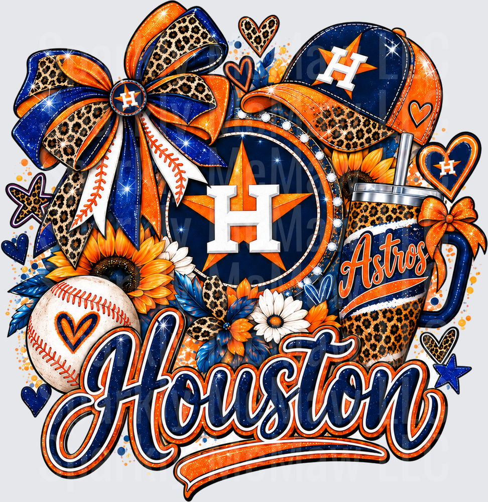 Houston Astros Floral Glam is a UV DTF Decal