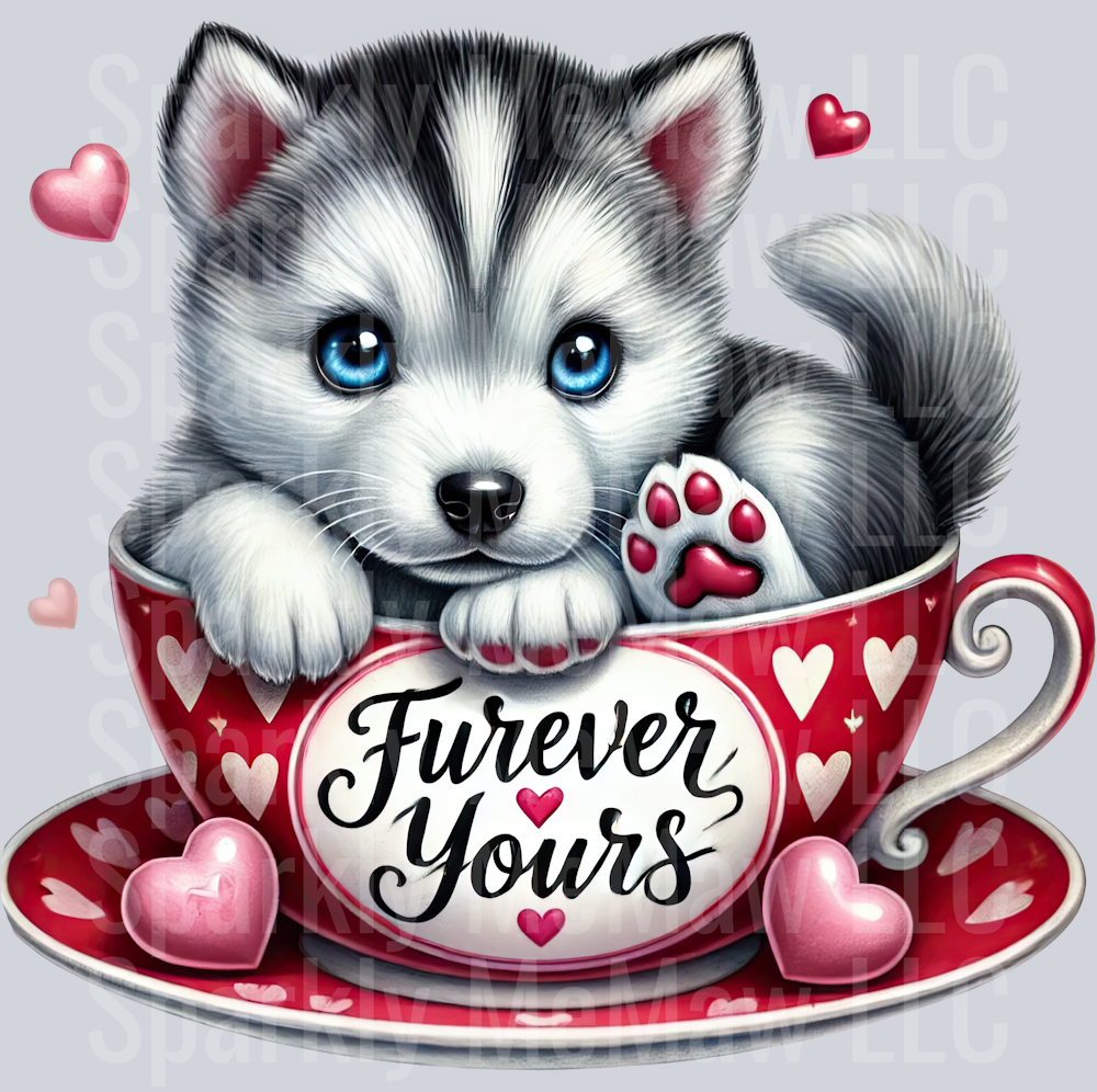 Valentines Cup Puppy 16 UV DTF Decal