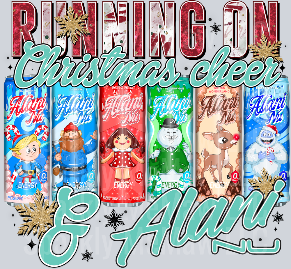 Running on Christmas Cheer DTF Transfer (Fabrics
