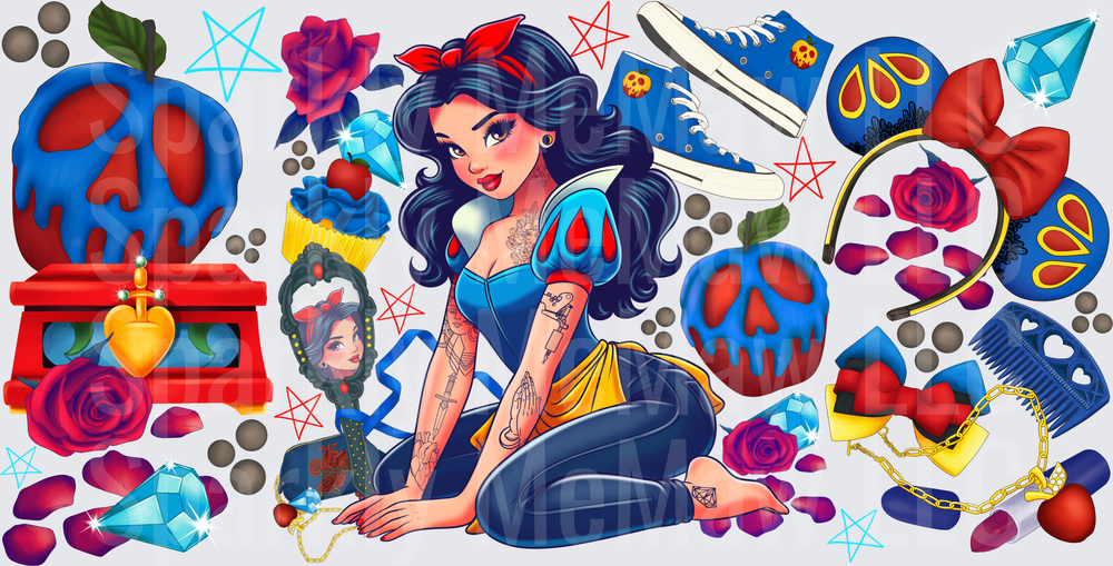 Tattooed Snow White Icons UV DTF 16 OZ Wrap
