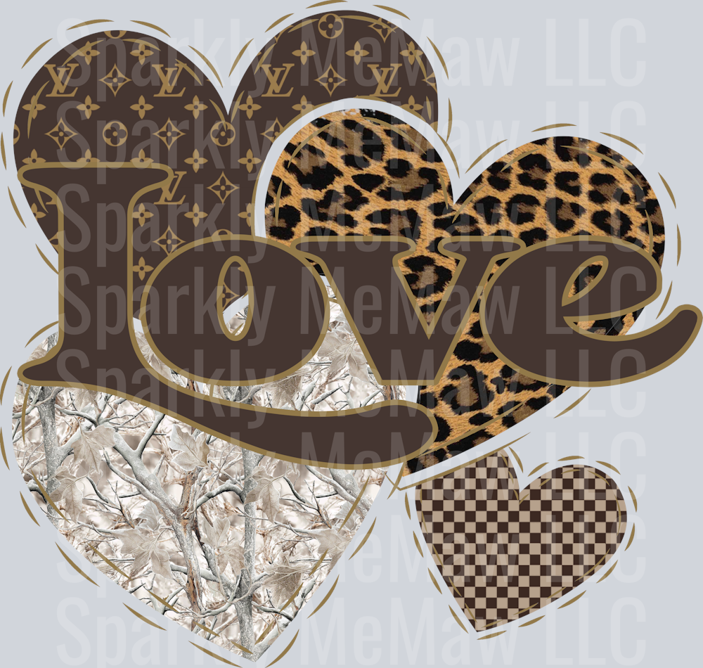 love LV Cheetah UV DTF Decal