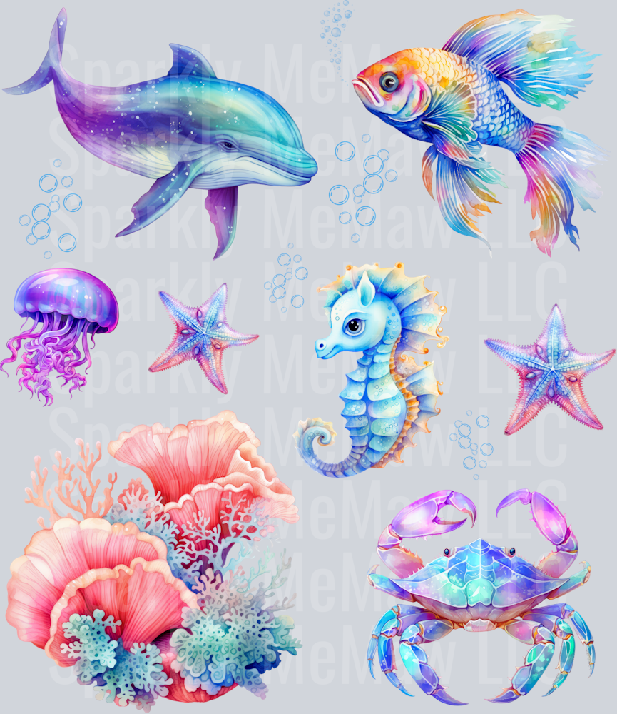 UnderTheSea.UV DTF Element Sheet