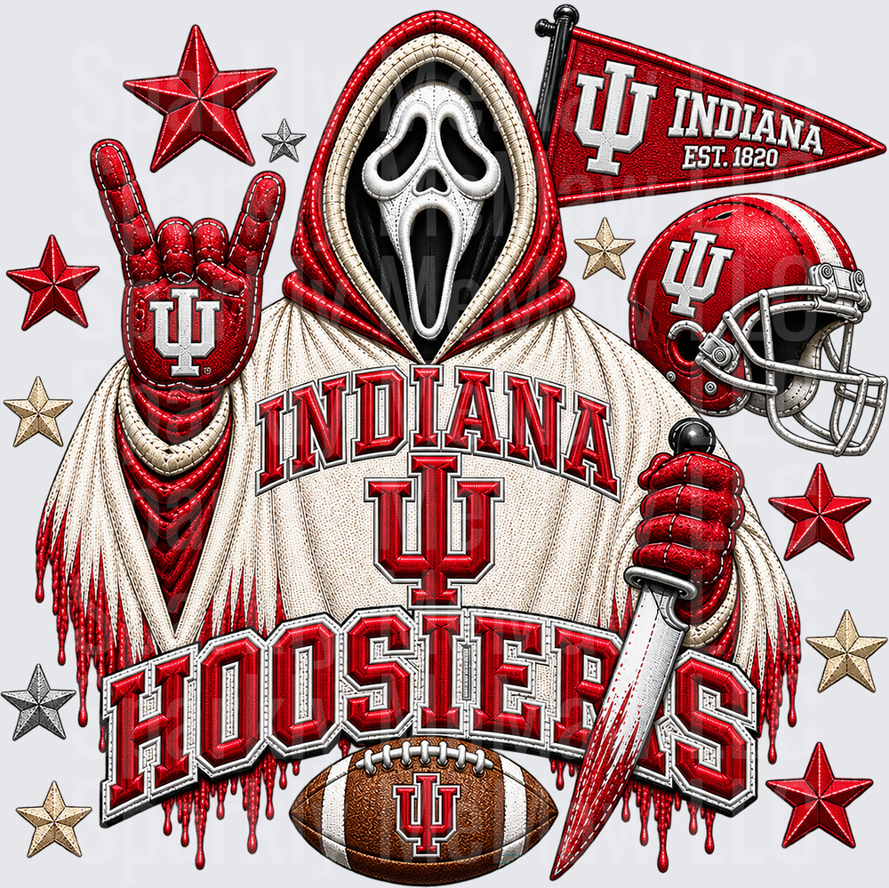 Indiana Hoosiers Ghostface Horror UV DTF Decal