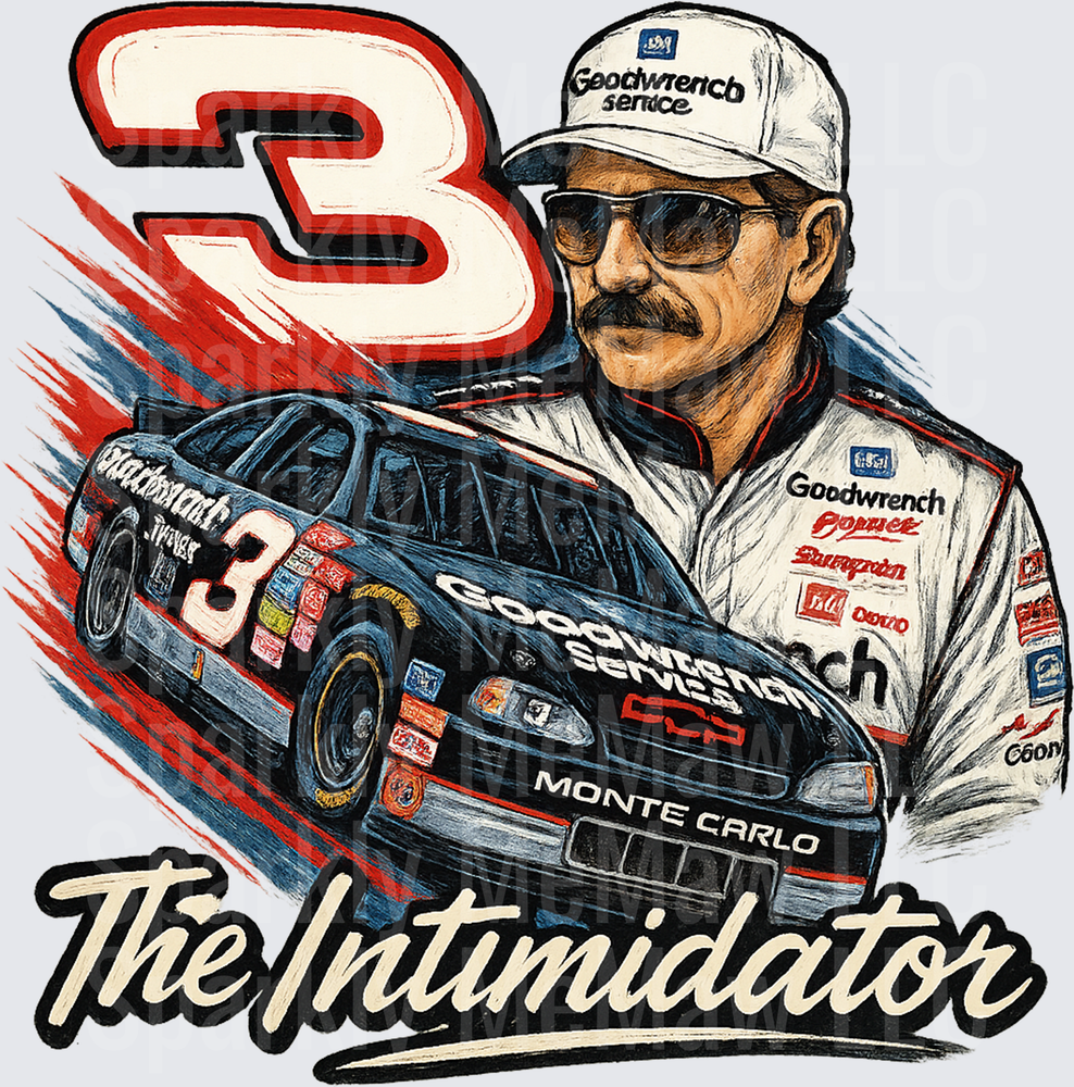 Dale Earnhardt The Intimidator Number 3 Goodwrench NASCAR Racing Legend UV DTF Decal