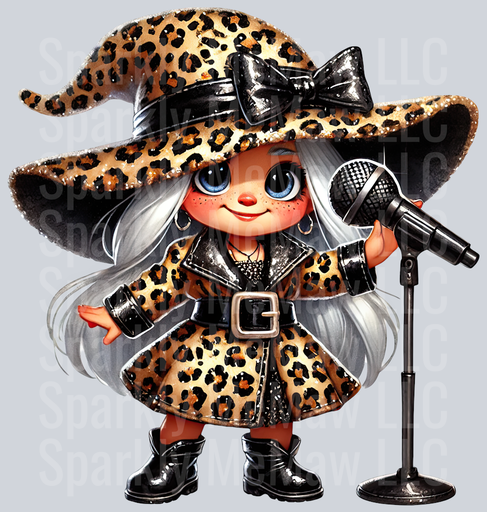 4 Leopard Print Gnome Girls Clipart Decal