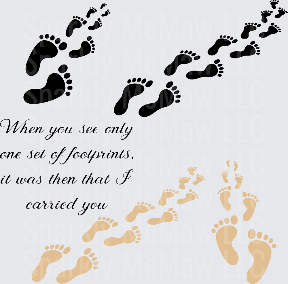 Footprints In The Sand Quote 10x10 Inch Sheet