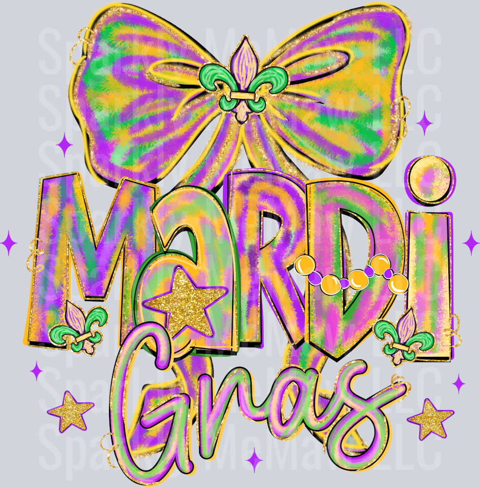 Mardi Gras Bow DTF Transfer