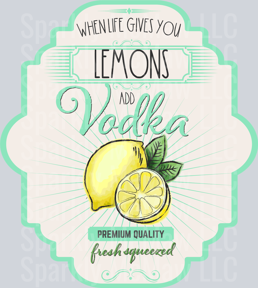 Lemonade and Vodka label UV DTF Decal