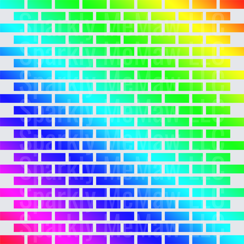 Rainbow Brick Pattern This Is A 10x10 Inch Sheet