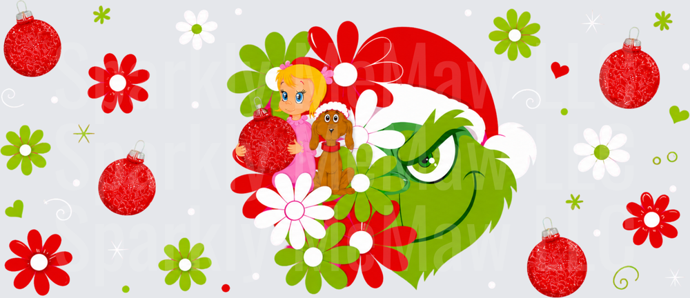 Grinch Cindy Lou Who Christmas UV DTF 16 OZ Wrap