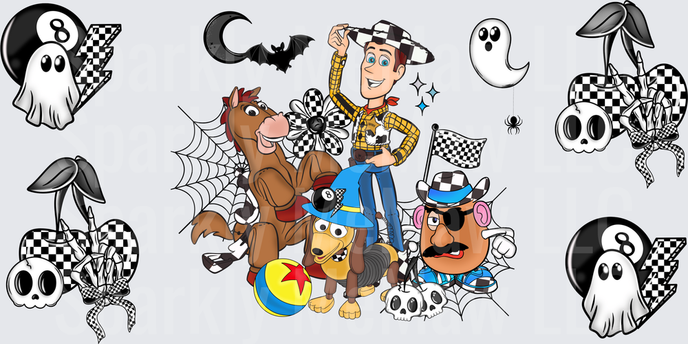 Toy Story Halloween Gang UV DTF 16 OZ Wrap