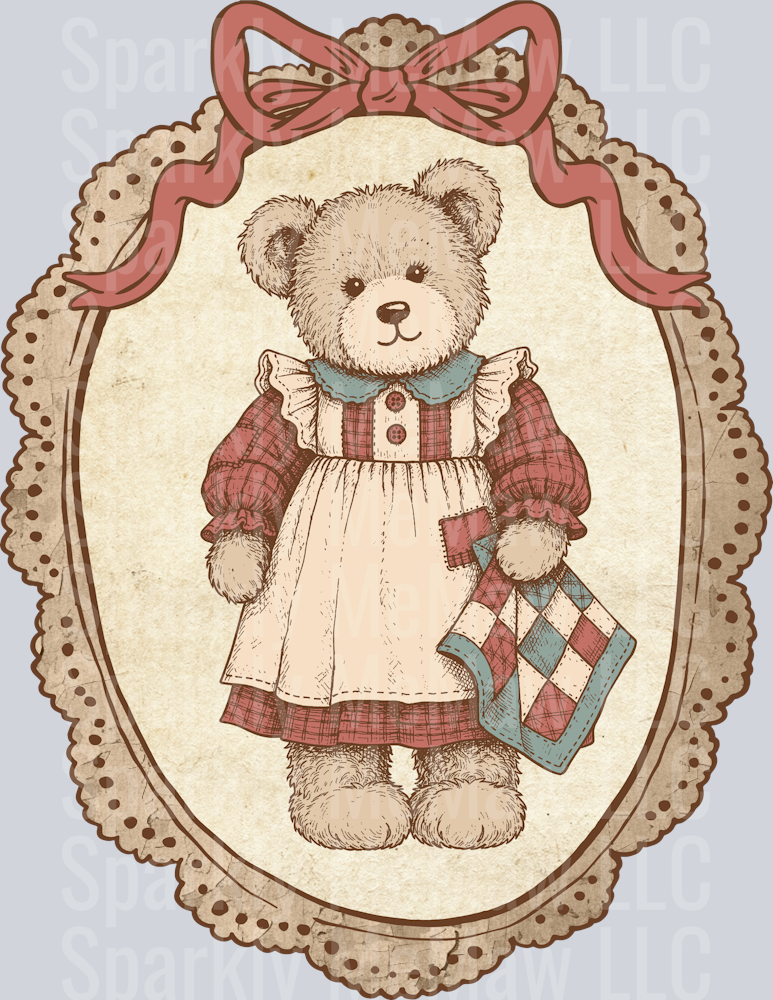 Vintage Granny Bear UV DTF Decal