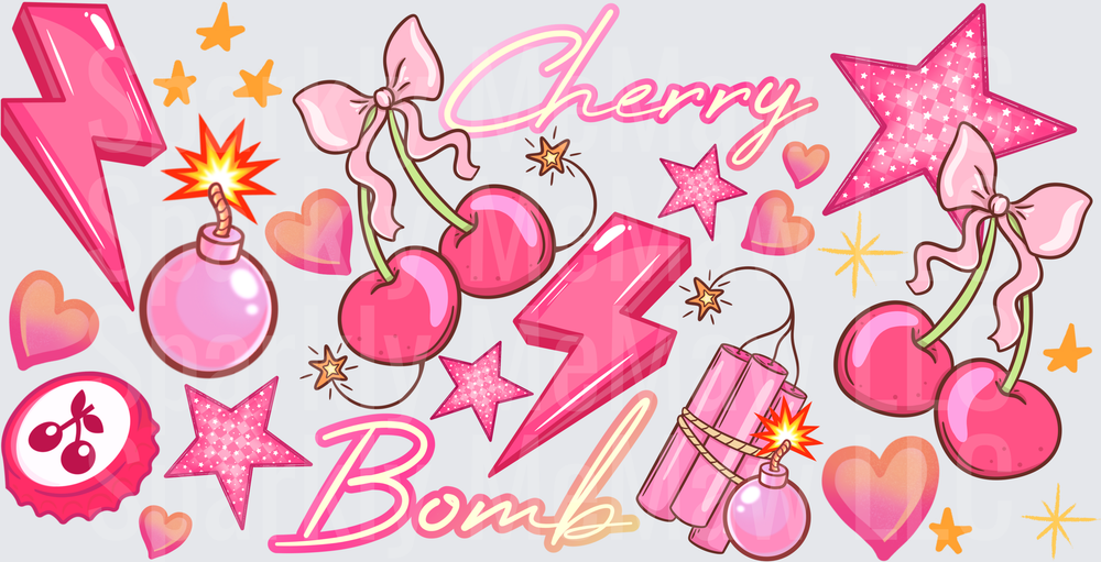Cherry Bomb Pink Glam Bundle This is a UV DTF 16 OZ Wrap