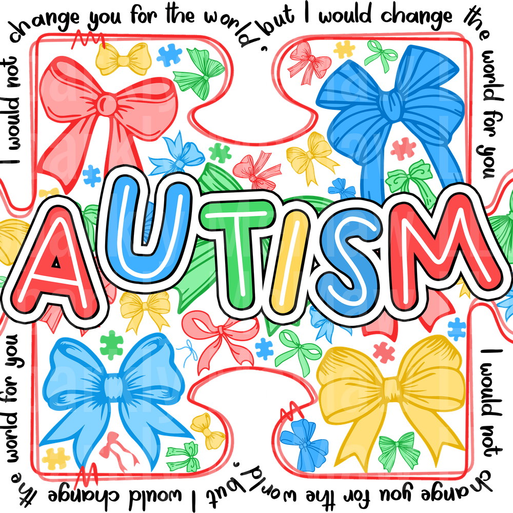 _Coquette Autism Puzzle Piece - UV DTF DECAL