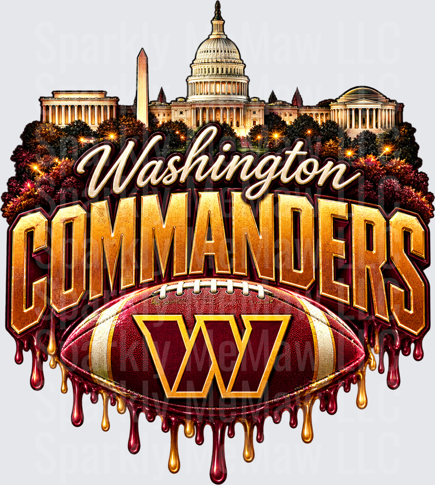 Washington Commanders Capitol Skyline UV DTF Decal