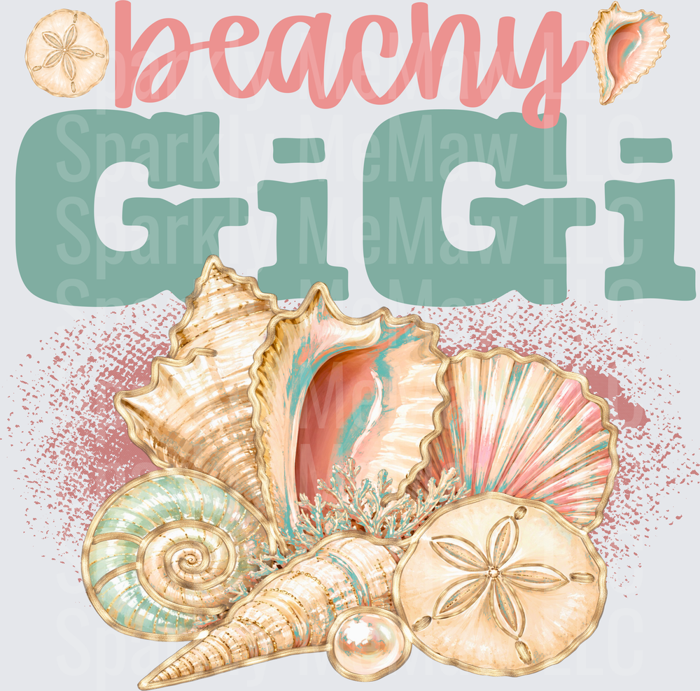 Beachy Gigi Seashells Sand Dollar Coral Ocean Vibes UV DTF Decal