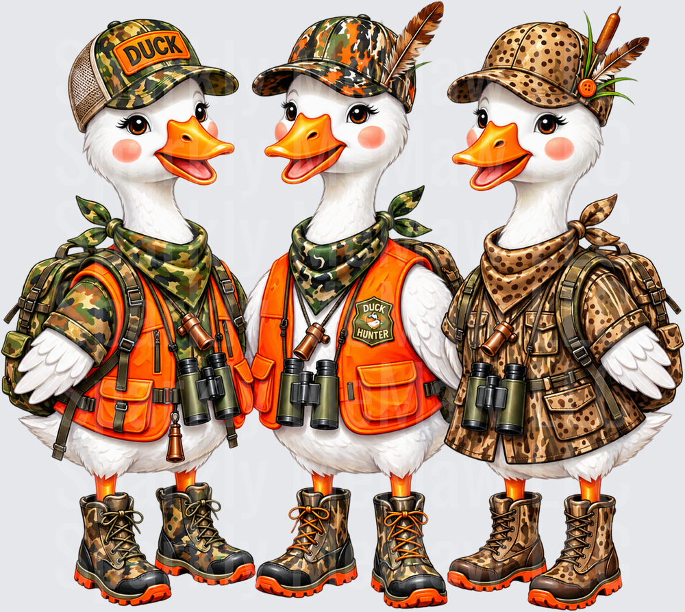Three Duck Hunter Geese Trio UV Decal Decal