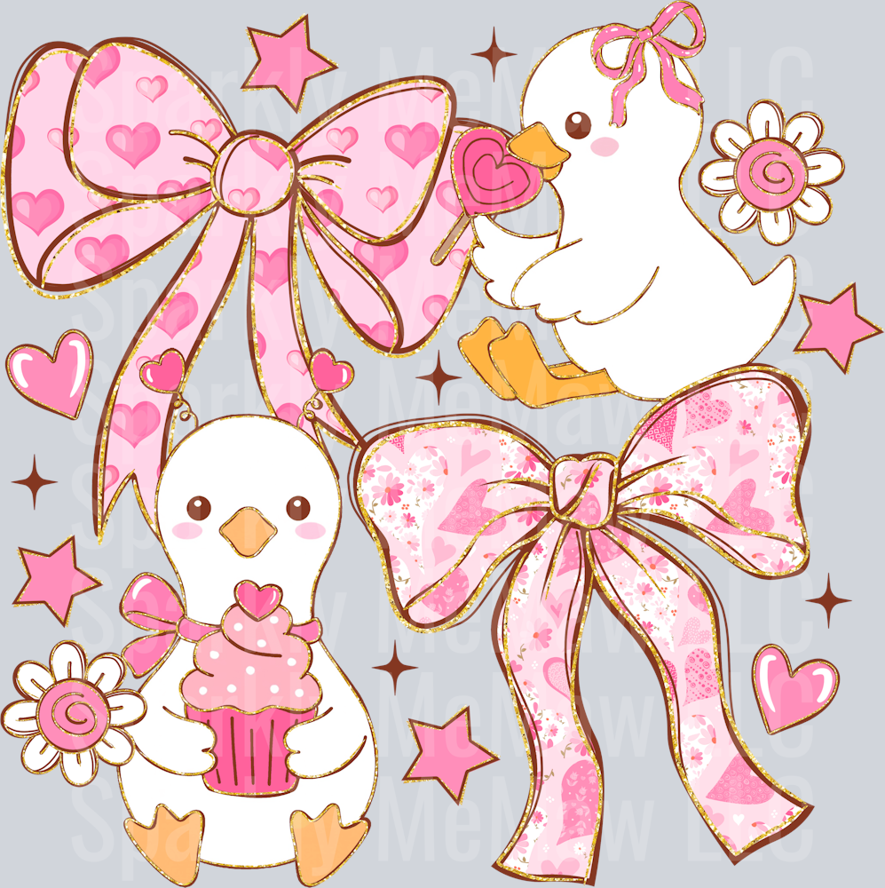 Coquette Valentine Goose UV DTF Decal