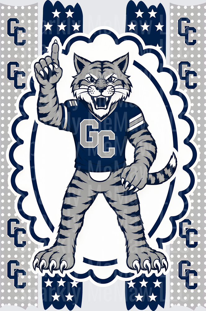 GC Wildcats Mascot Number One DTF Transfer for fabrics (can do any school)