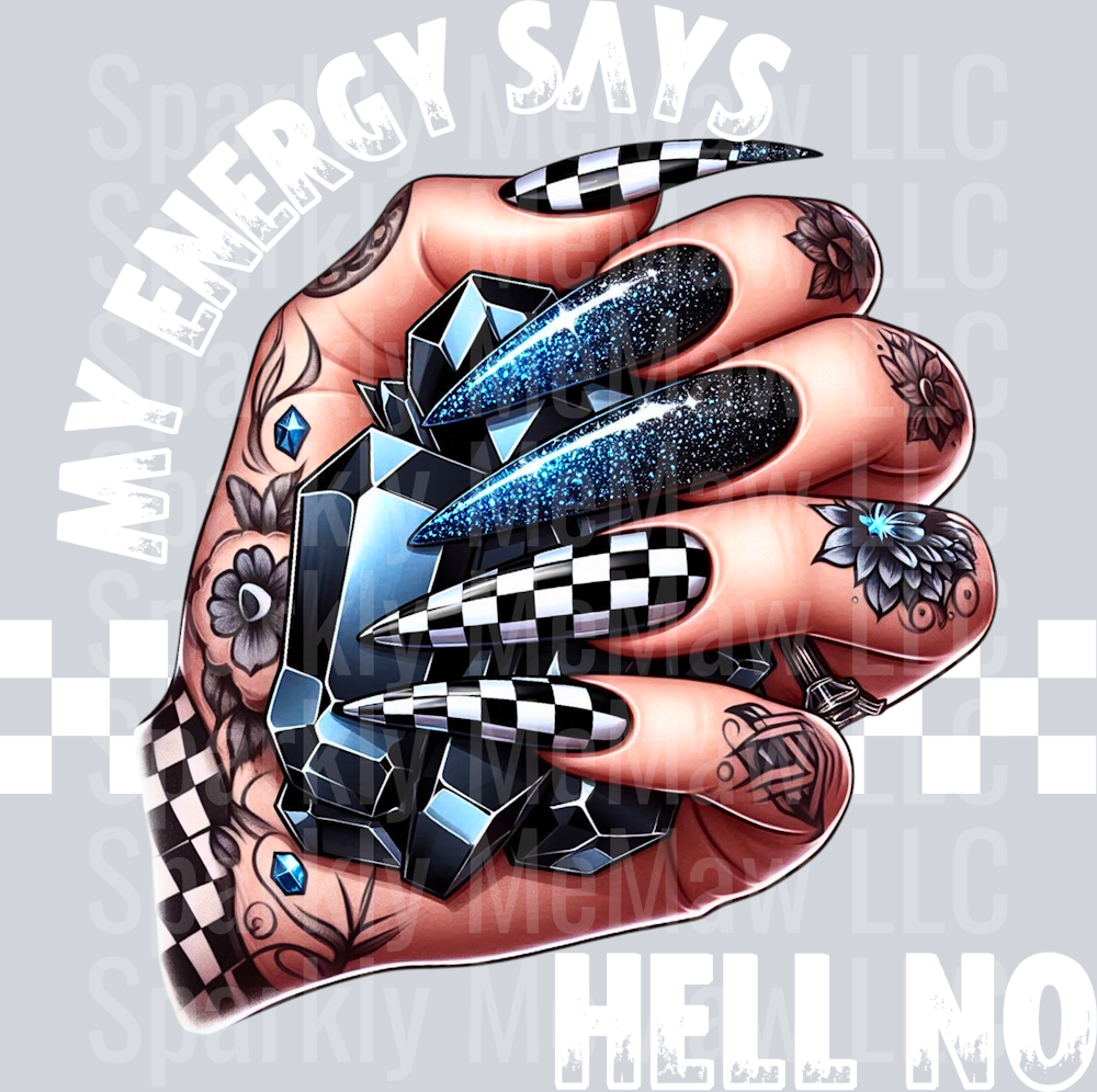 my energy white UV DTF Decal