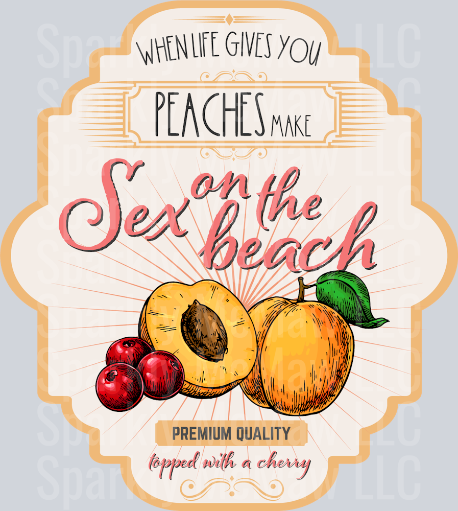 Sex on the beach label-01 UV DTF Decal