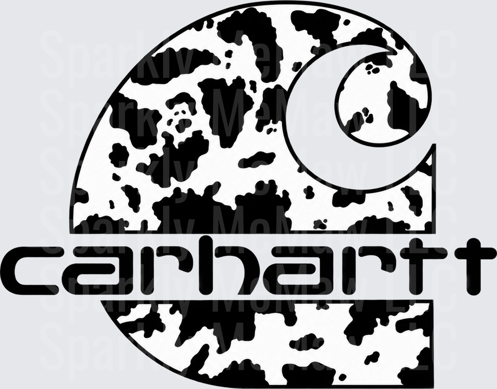 ch Cow Print Logo DTF Transfer for Fabrics