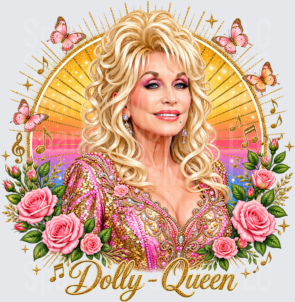 Dolly Queen Portrait Floral UV Decal Decal