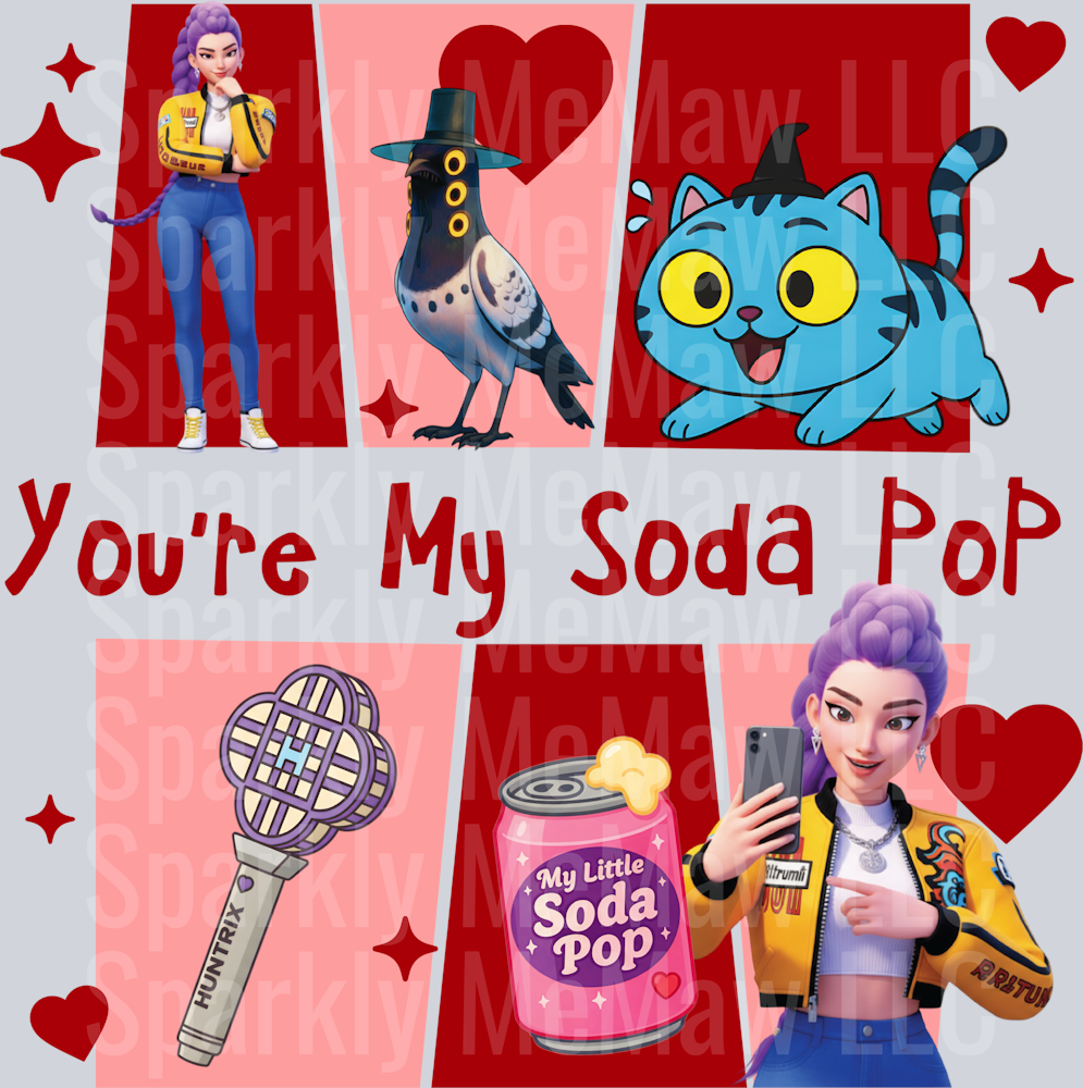 pop valentine UV DTF Decal